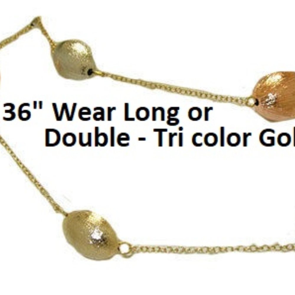 NWT necklace mx signature collection 36" Tri Color